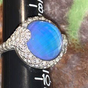 Size 9 Judith Ripka Swarovski Z Crystal SS ring
